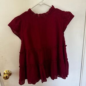 garnet ruffle top
